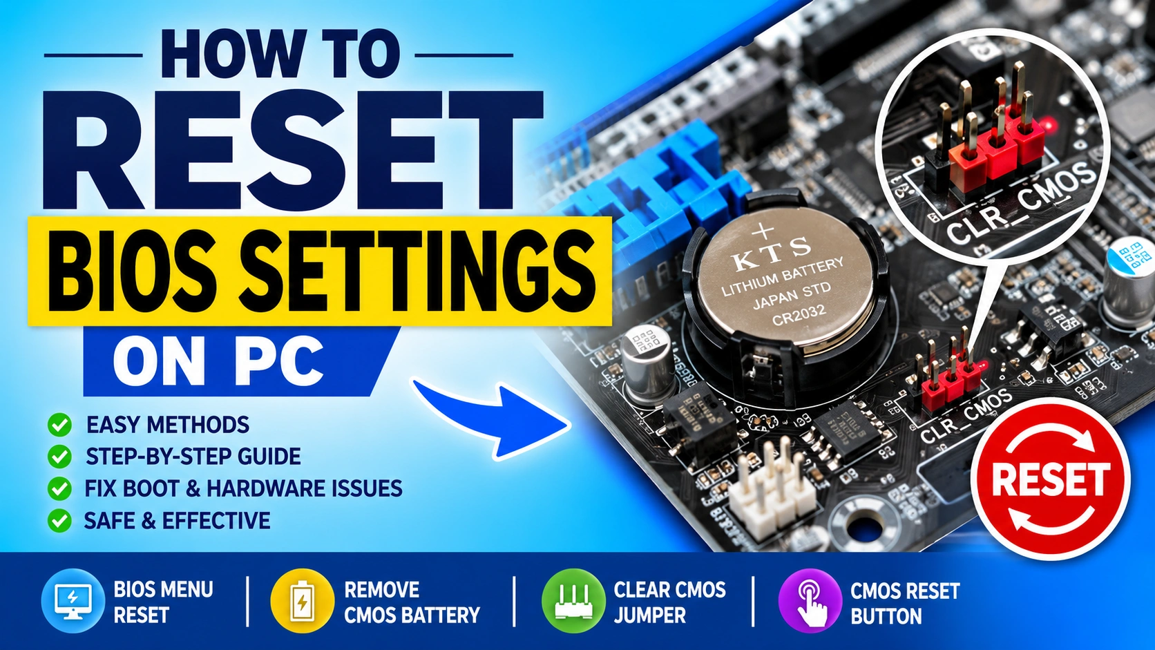 How to Reset BIOS Settings on PC Safely and Easily