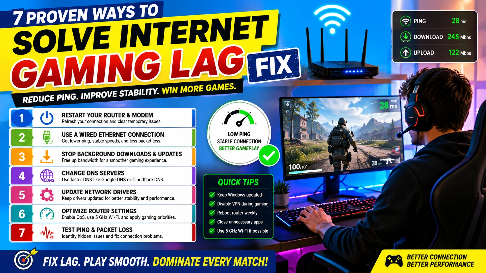 Solve Internet Gaming Lag Fix: 7 Tips for Better Gaming
