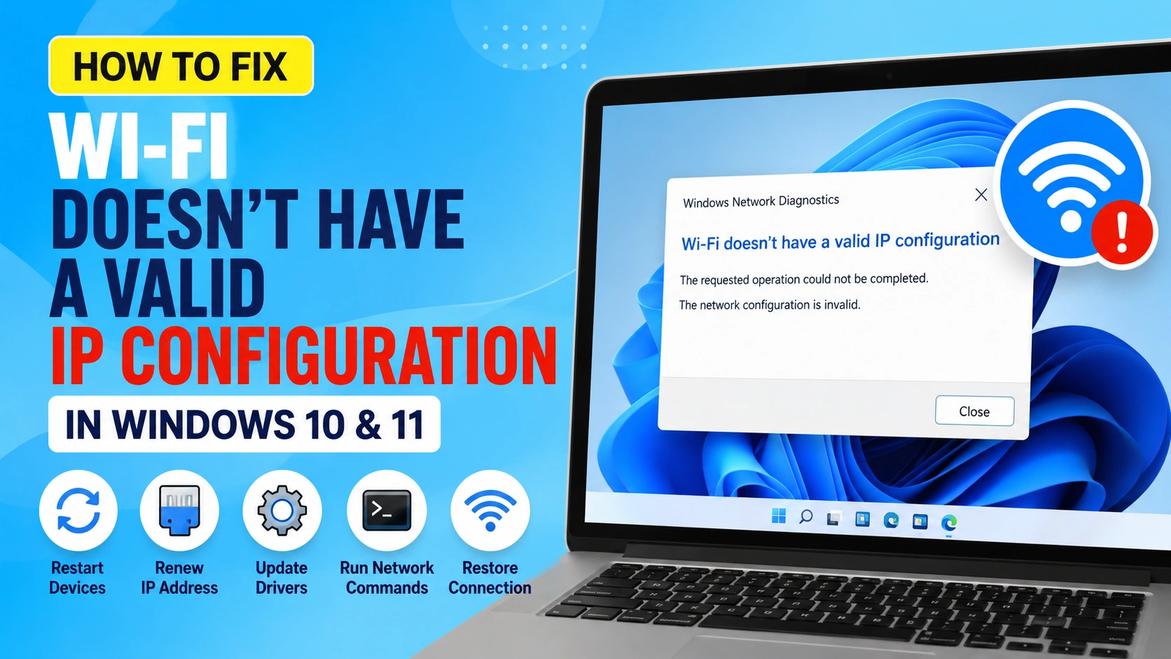 Wi-Fi Doesn't Have a Valid IP Configuration