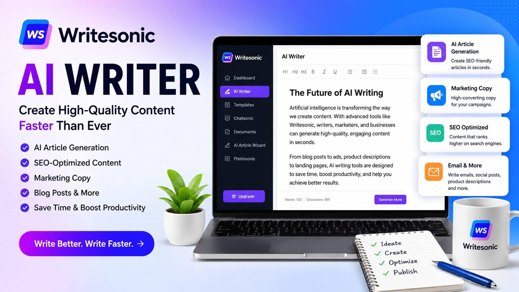 Writesonic AI Writer for Faster Content Creation Success