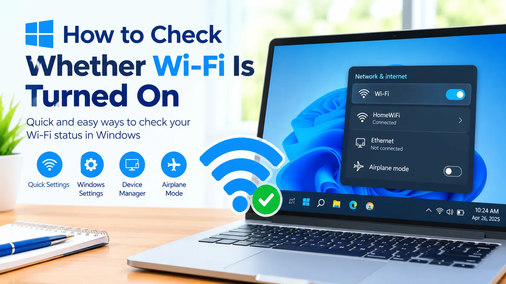 Check Whether Wi-Fi Is Turned On in Windows