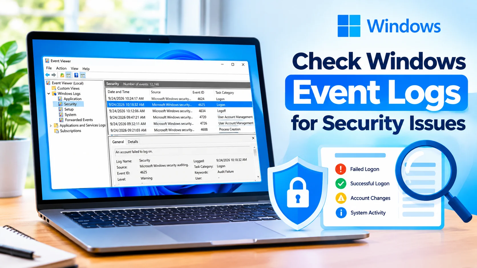 Check Windows Event Logs for Security Issues