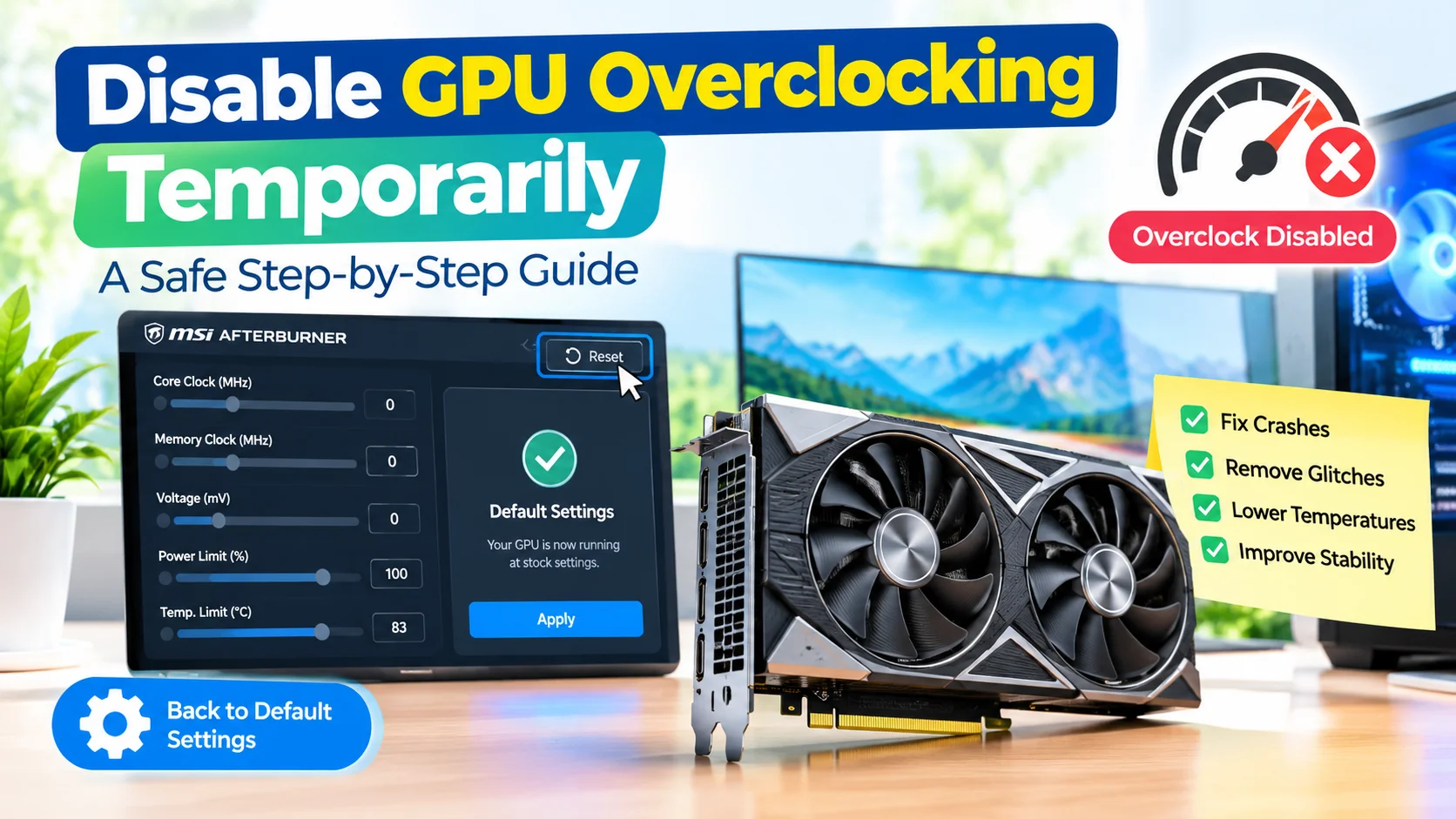 Disable GPU Overclocking Temporarily Safely Disable GPU Overclocking Temporarily Safely