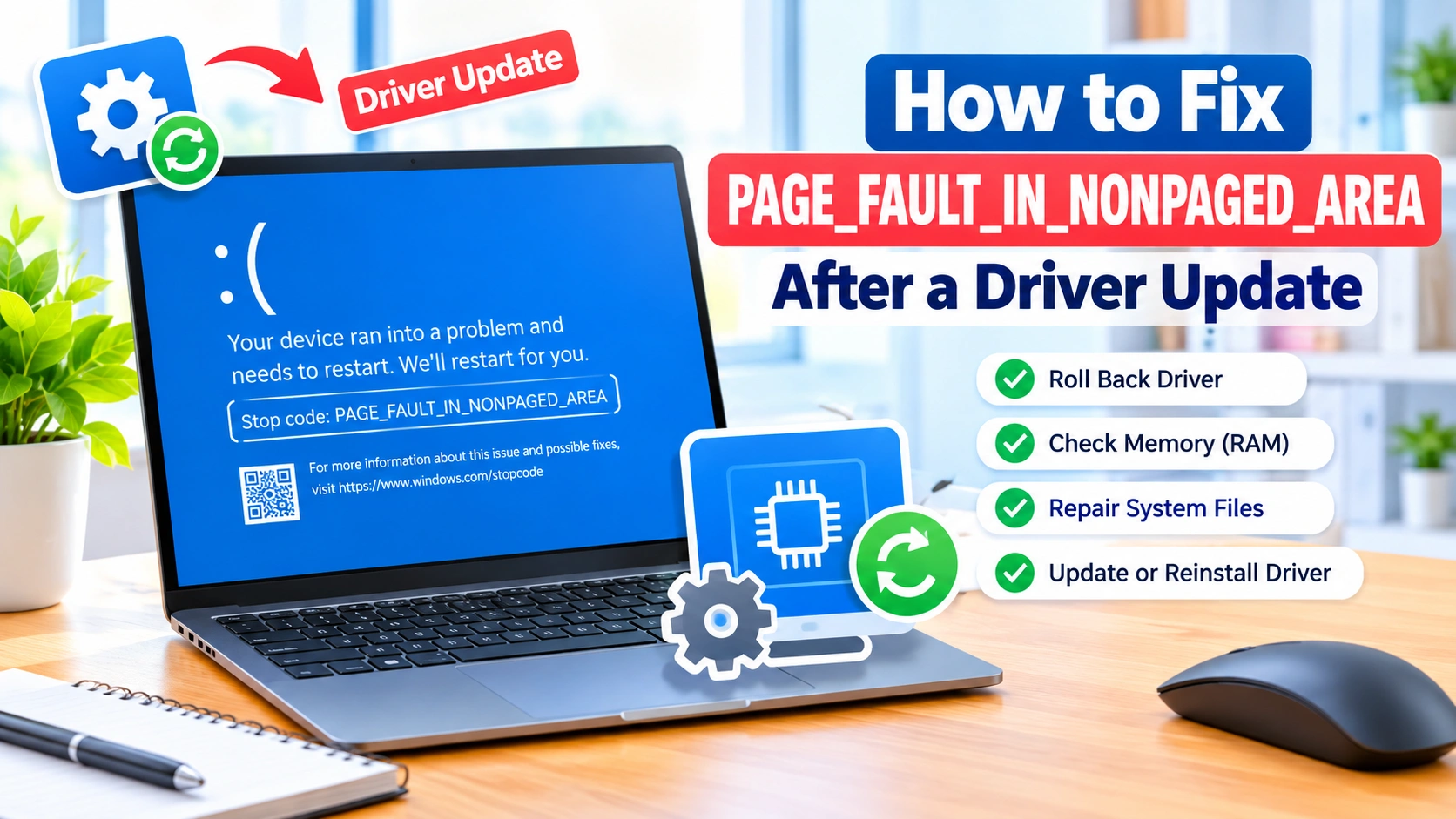 How to Fix PAGE_FAULT_IN_NONPAGED_AREA After a Driver Update How to Fix PAGE_FAULT_IN_NONPAGED_AREA After a Driver Update