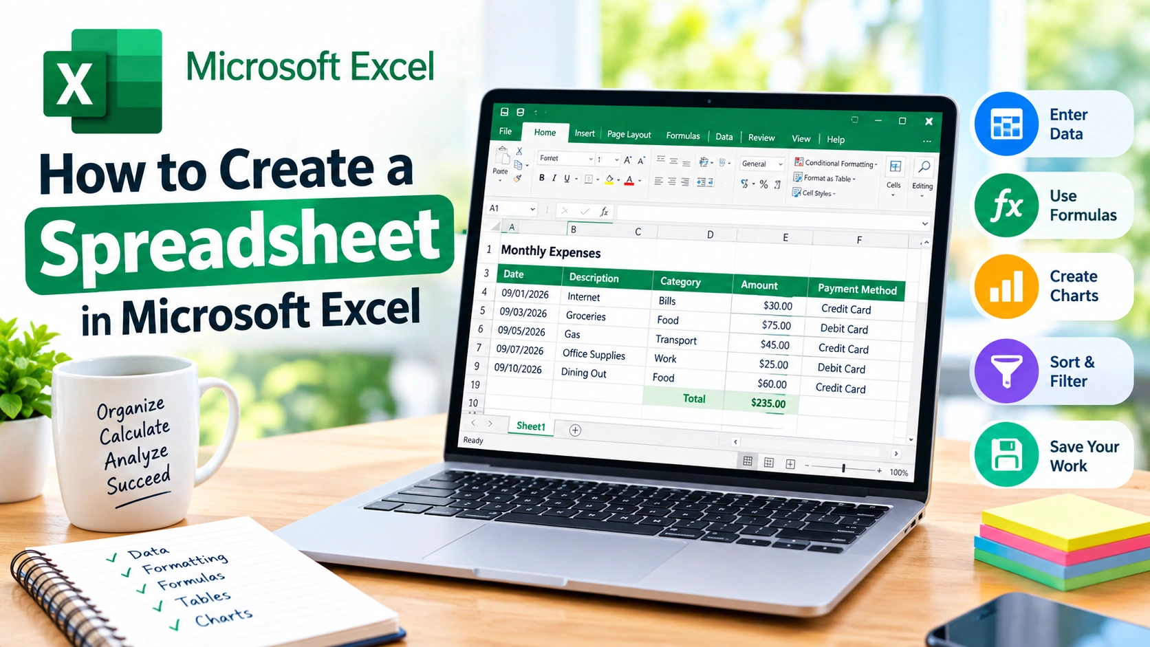 How to Create a Spreadsheet in Microsoft Excel How to Create a Spreadsheet in Microsoft Excel