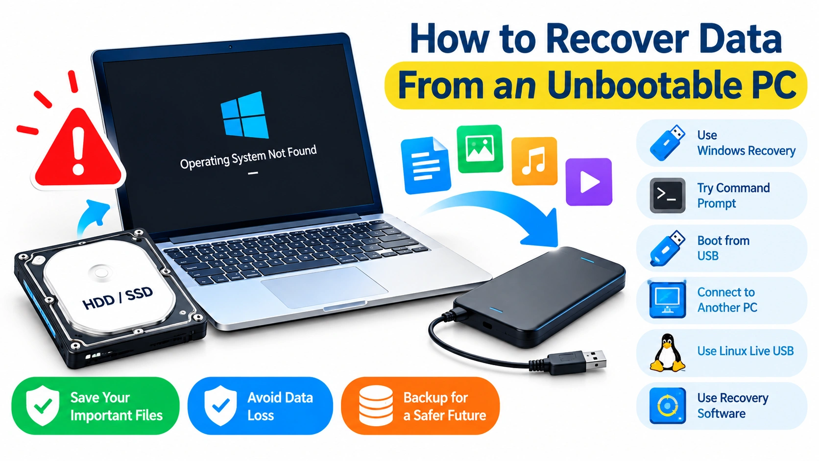 How to Recover Data From an Unbootable PC How to Recover Data From an Unbootable PC
