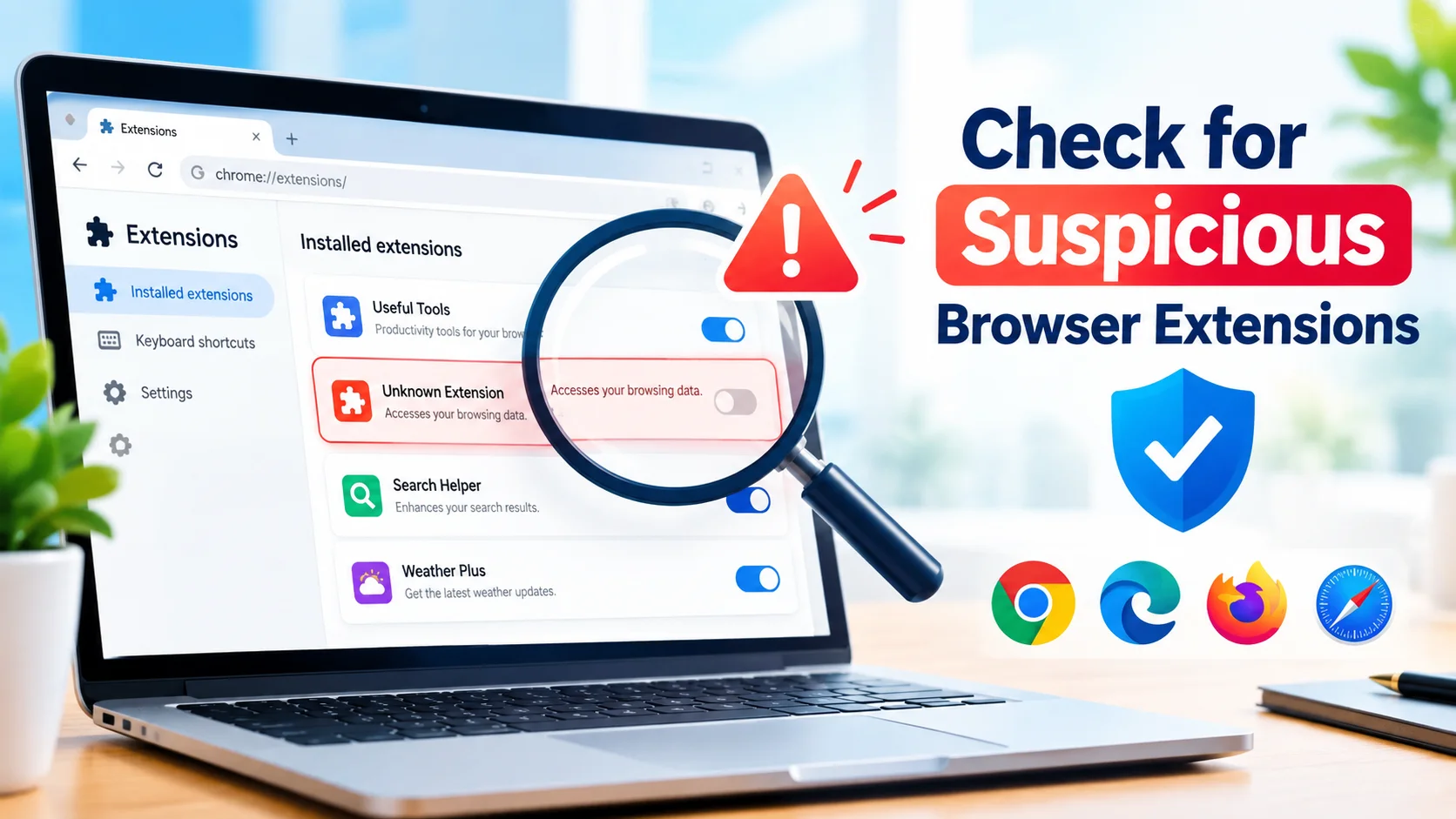 Check for Suspicious Browser Extensions Safely Check for Suspicious Browser Extensions Safely