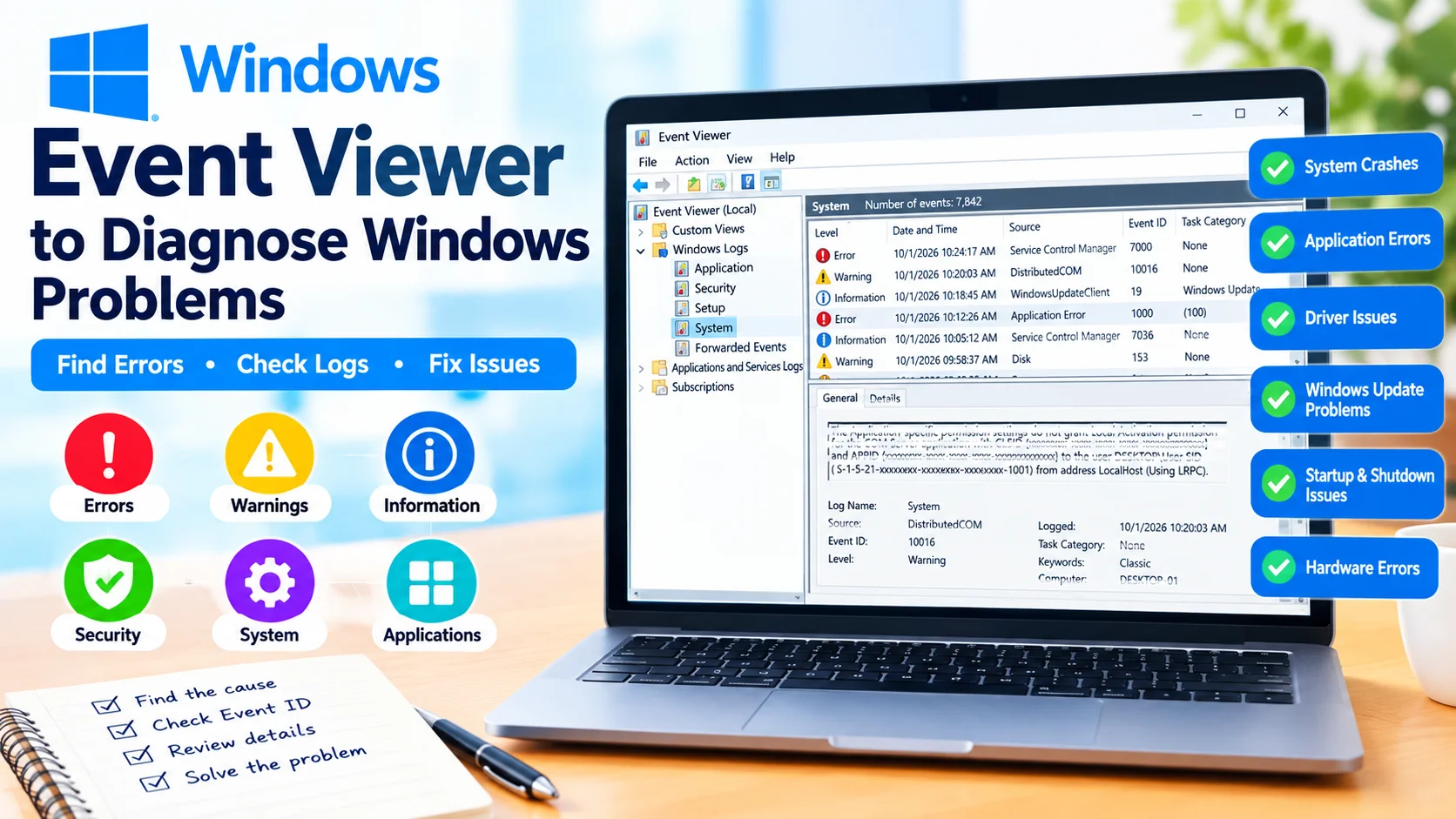 Event Viewer to Diagnose Windows Problems Event Viewer to Diagnose Windows Problems